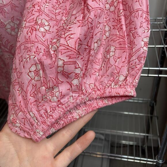 Elegant Pink Floral Women's Blouse - Picture 11 of 13